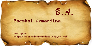 Bacskai Armandina névjegykártya